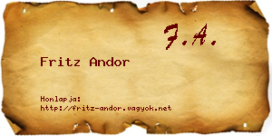 Fritz Andor névjegykártya