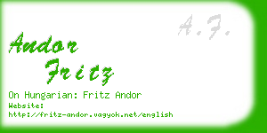 andor fritz business card